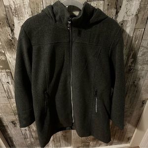 Vince by Vince Camuto Grey Pea Coat with hood and zipper XL